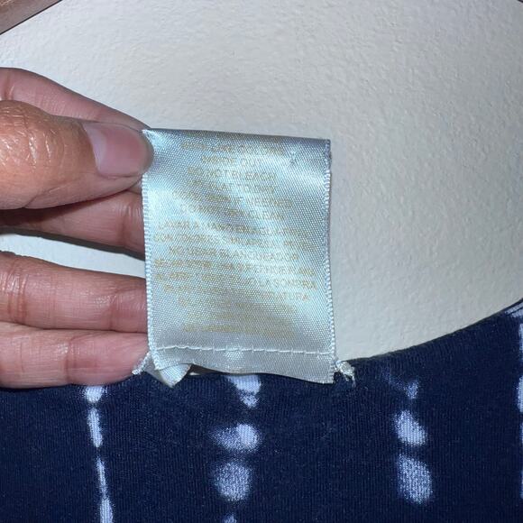 Matty M Tie Dye Maxi Dress Women Size XL Navy Blue Sleeveless Stretch Relaxed - Picture 6 of 6